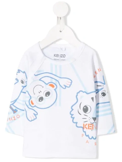Kenzo Babies' Animal Printed T-shirt In White