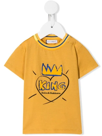 Dolce & Gabbana Babies' King T-shirt In Yellow