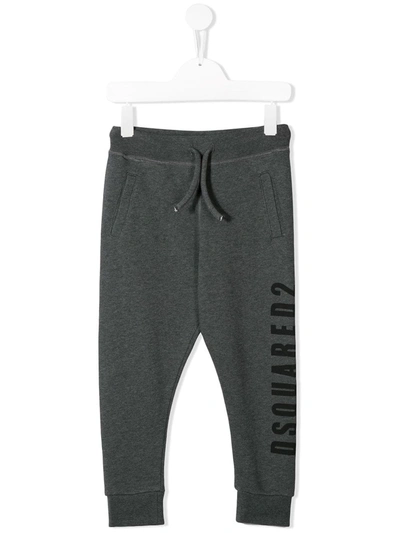 Dsquared2 Kids' Logo Print Track Trousers In Grey