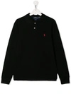 Ralph Lauren Kids' Long Sleeved Polo-shirt In Black