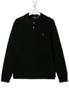 Polo Ralph Lauren Kids' Long Sleeved Polo-shirt In Black