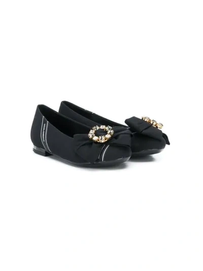 Dolce & Gabbana Kids' Bow Detail Ballerinas In Black