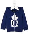 Dsquared2 Babies' Logo Print Zipped Jacket In Blue