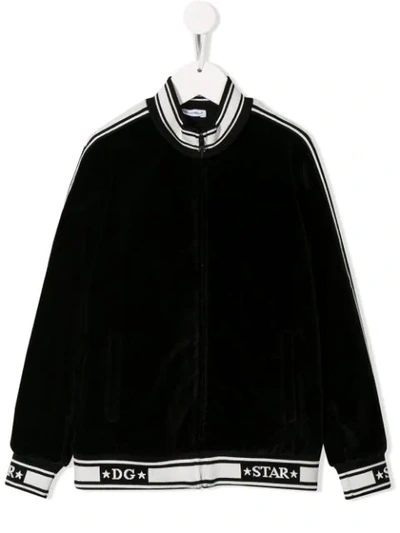 Dolce & Gabbana Kids' Dg Bomber Jacket In Black