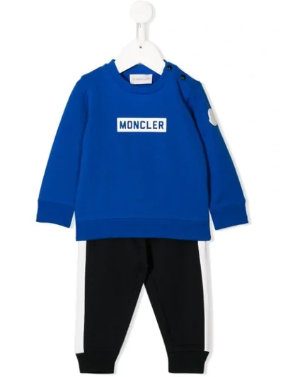 Moncler Babies' Two-piece Sweatpants Set In Blue