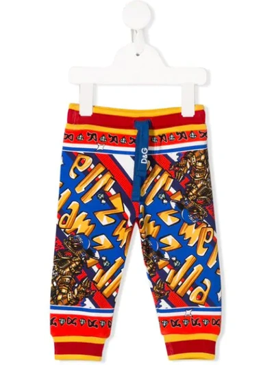 Dolce & Gabbana Babies' Patterned Track Trousers In Blue