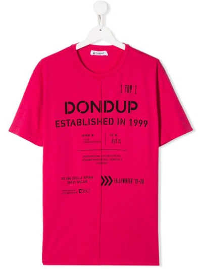 Dondup Kids' Established In 1999 T-shirt In Pink