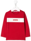 Moncler Babies' Block Stripe T-shirt In Red