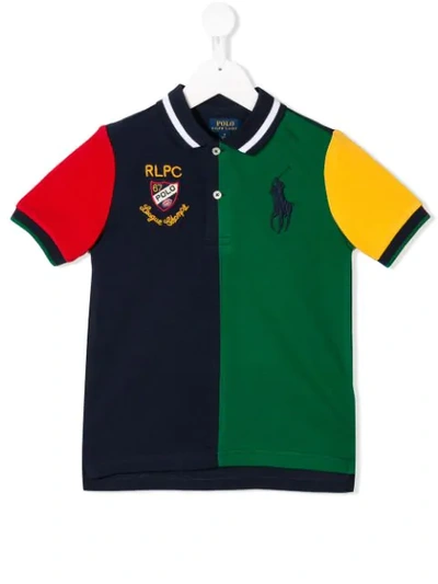 Ralph Lauren Kids' Colour Block Polo Shirt In Blue