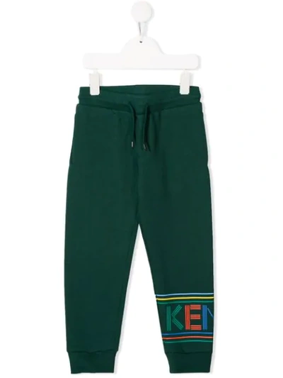 Kenzo Kids' Drawstring Logo Sweatpants In Green