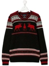 Ralph Lauren Kids' Reindeer Knit Jumper In Black