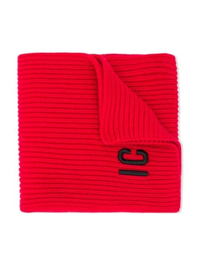 Dsquared2 Babies' Icon Knitted Scarf In Red