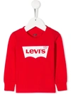 Levi's Babies' Printed Logo Sweatshirt In Red