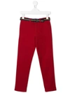 Ralph Lauren Kids' Belted Waist Trousers In Red