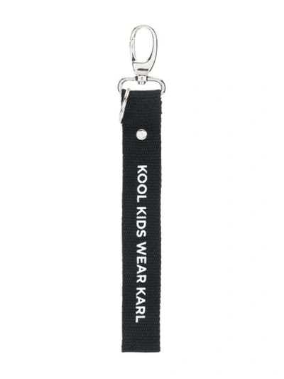 Karl Lagerfeld "kool Kids Wear Karl" Keychain In Black