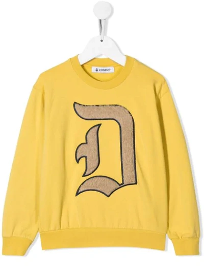 Dondup Kids' D Patch Sweatshirt In Yellow