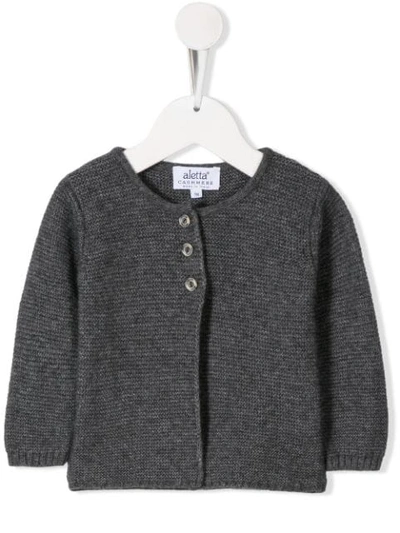 Aletta Babies' Textured-knit Cardigan In Grey