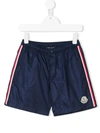 Moncler Kids' Striped Sports Shorts In Blue