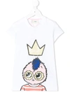 Fendi Kids' Queen Elongated T-shirt In White