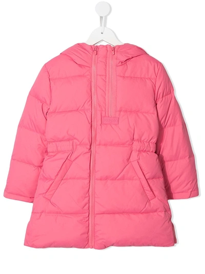 Kenzo Kids' Hooded Padded Jacket In Pink