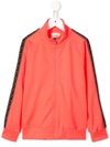 Fendi Kids' Ff Logo Trim Bomber Jacket In Orange