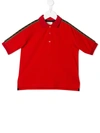 Fendi Teen Logo Trim Polo Shirt In Red
