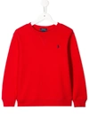 Ralph Lauren Kids' Logo Embroidered Sweatshirt In Red