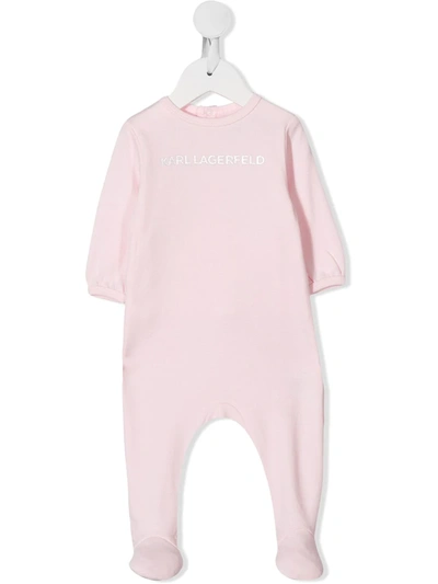 Karl Lagerfeld Babies' Logo Print Pyjamas In Pink