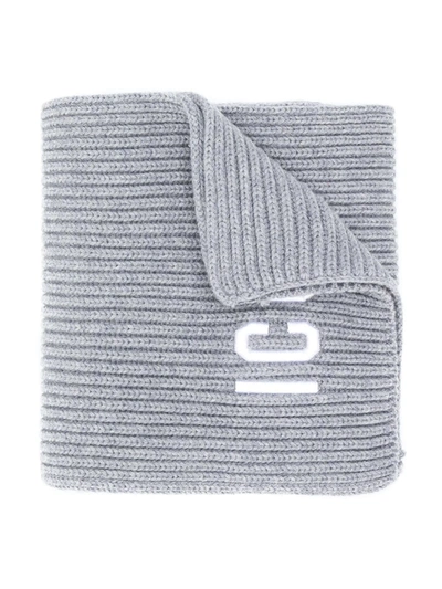 Dsquared2 Kids' Icon Knitted Scarf In Grey
