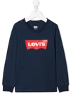 Levi's Kids Sweatshirt Box Tab Crewneck For Boys In Blue