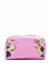 Seletti Graphic-print Zip-up Wash Bag Set In Pink