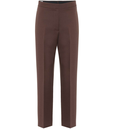 Jil Sander High-rise Wool-twill Trousers In Brown