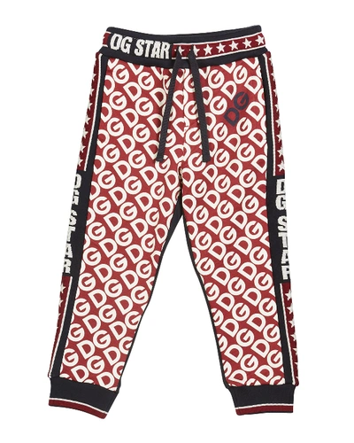 Dolce & Gabbana Kid's Dg Print Jogger Pants In Multi