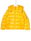 Moncler Kids' Zip-front Puffer Jacket In Yellow