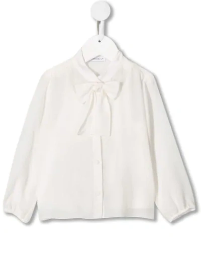 Dolce & Gabbana Babies' Pussybow Blouse In White