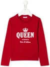 Dolce & Gabbana Kids' Queen Print T-shirt In Red