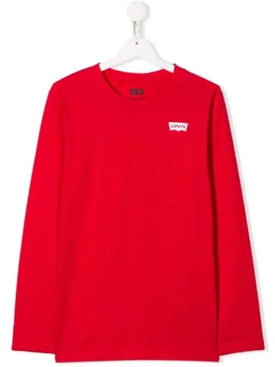 Levi's Teen Logo Printed Top In Red
