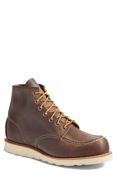 Red Wing 6 Inch Moc Toe Boot In Concrete Rough And Tough Leath