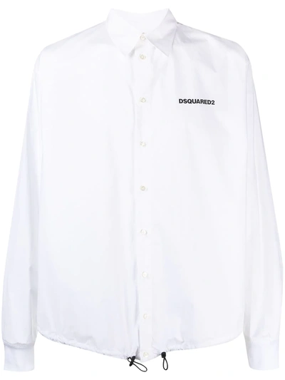 Dsquared2 Drawstring Hem Shirt In White