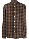 Deperlu Check Print Long Sleeve Shirt In Blue