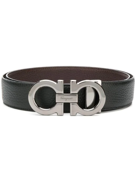 men's double gancini reversible leather belt