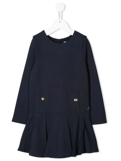 Chloé Kids' Milano Jersey Dress W/ Buttons In Blue