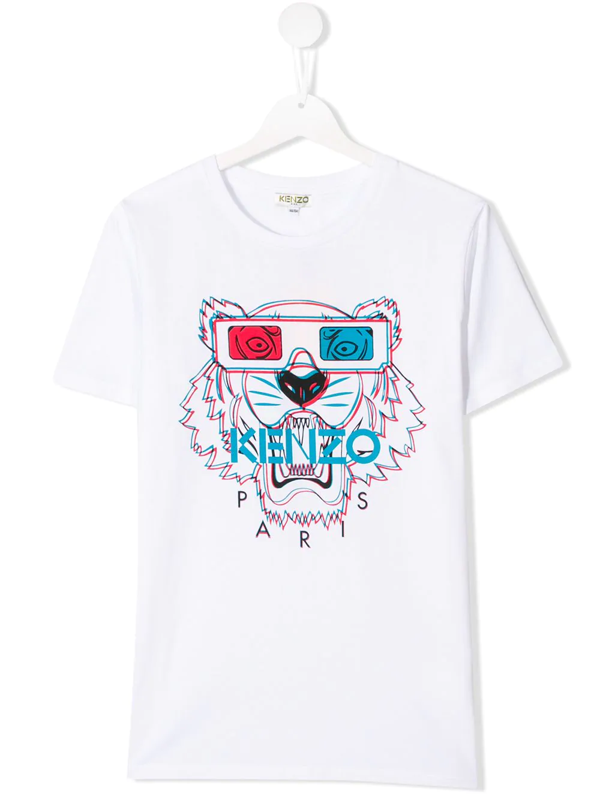 Kenzo Kids' 3d Tiger Print Cotton 