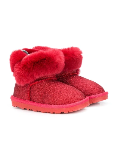 Monnalisa Kids' Slip-on Winter Boots In Red