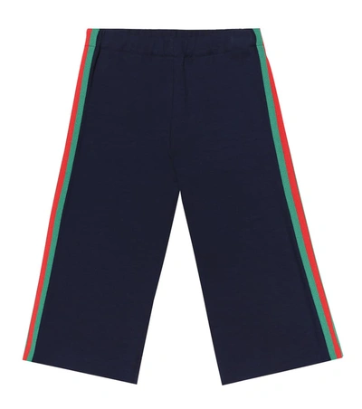Gucci Kids' Milano Jersey Pants In Blue