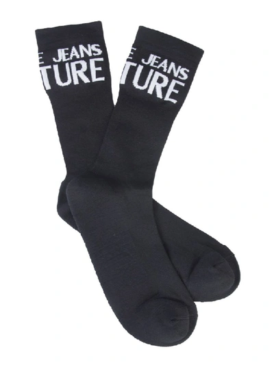 Versace Jeans Couture Socks With Logo In Nero