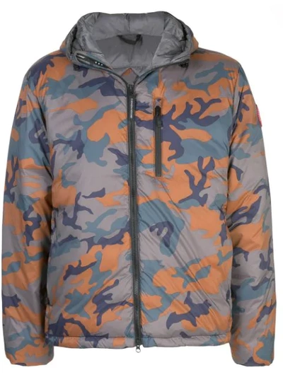 Canada Goose Lodge Hooded Camouflage-print Puffer Jacket In Green