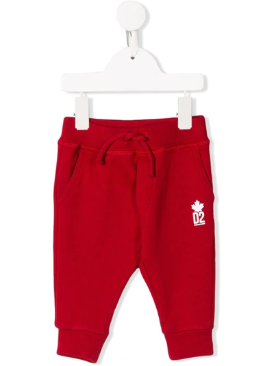 Dsquared2 Babies' Logo Detail Cotton Sweatpants In Red