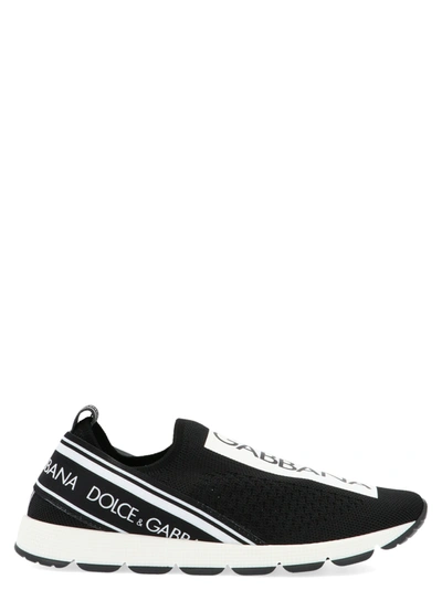 Dolce & Gabbana Kids' Sorrento Logo Slip-on Sneakers In Black