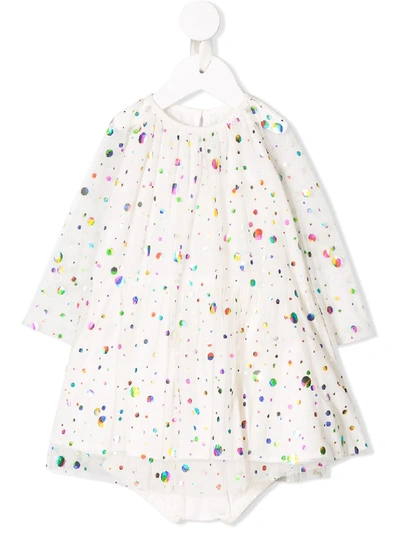 Stella Mccartney Babies' Tulle & Jersey Dress W/ Diaper Cover In White